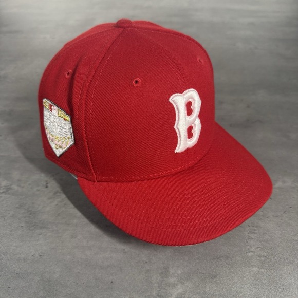 New Era Other - Hat Club Boston Red Sox New Era Cap Red Pink White 7 5/8 WS Side Patch‎ Fitted